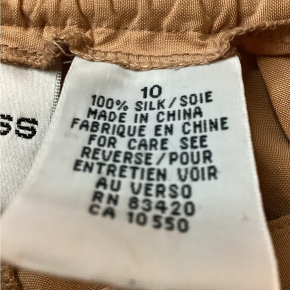 KrissKross Sport Vintage camel Silk Pants high Rise Size 10 - Picture 6 of 9